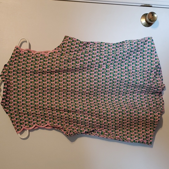 Talbots women's 12 pink button-down, collared tank top with pineapple 🍍 - Picture 4 of 6